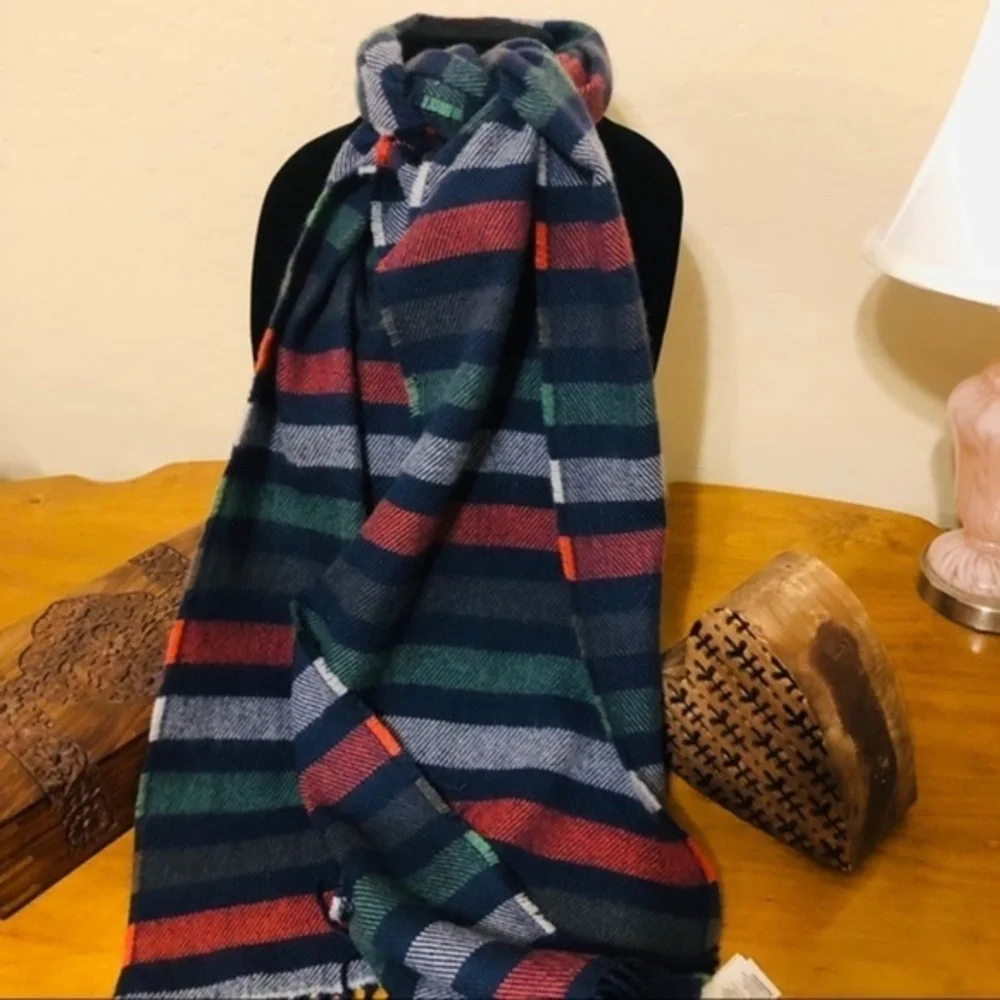 Old Navy Stripe Fringe Scarf